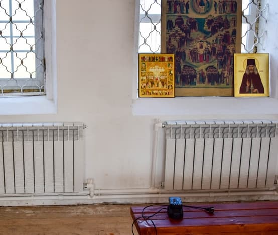 Реставрационные работы внутри храма